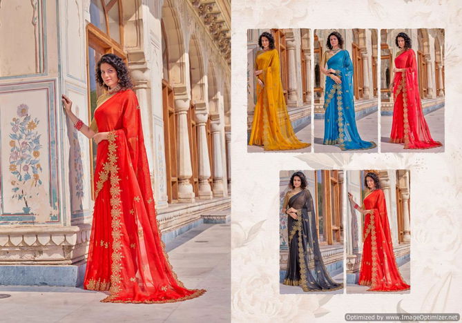 Ynf Chakra Shimmer New Designer Ethnic Wear Chiffon Latest Saree Collection